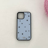 stripe star glossy glass bumper case (blue)