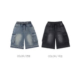 Shadow Denim Cargo Bermuda Shorts (2 Colors)