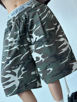 SHORT MILITARY WASHING BALLOON BERMUDA 🖤🩶💚🍪2COLOR