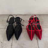 Mesh sling back heels