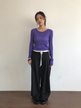 シルクターンアップスラックス (2color)