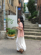 Saku Pure Lace Banding Long Skirt