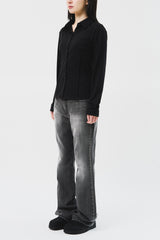 (W) Slit Flare Denim