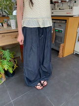 [unisex] Orihi Non-Fade Banding Wide Denim Pants