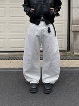 ユフカーブドコットンワイドパンツ(White)