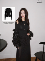 Vibe open long-sleeved cardigan knitwear