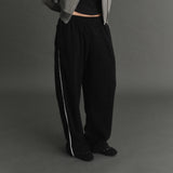 TERRY LACE TRACK FLEECE PANTS - 3 COLOR