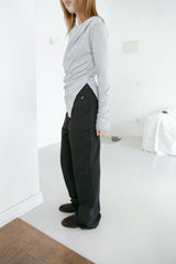 autumn button pocket bootcut pants(2colors)