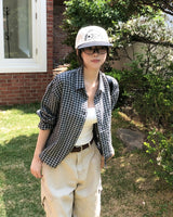 モグクロップドチェックシャツ