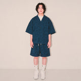 flower robe cardigan_blue