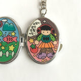 Oval-Shaped Mirror Keychain/楕円形ミラーキーホルダー