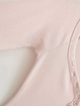 ボタンネックリブTシャツ