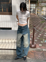 RIBBED HALF NECK TEE (4C)