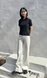 HEMLINE WHITE DING DENIM PANTS code 25010