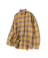 87-STAN079 レトロオーバーフィットポケット長袖チェックシャツ