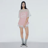 レースミックスシャーリングTシャツ