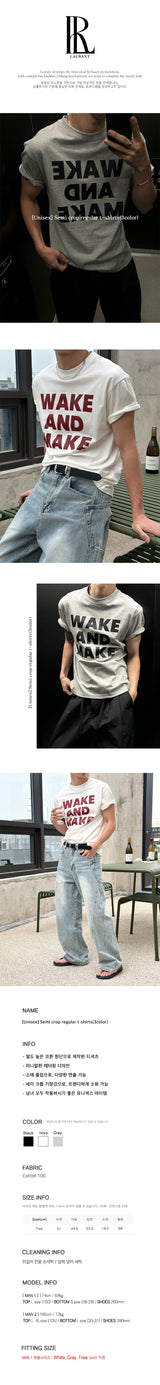 [Unisex] セミクロップレギュラーTシャツ(3color)