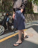 Duns One-Pleat Wide Bermuda Pants