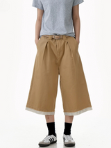 Raw Hem Patch Crop Trousers