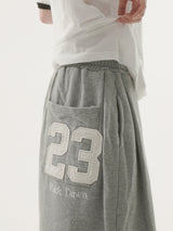 Bold 23embroidery bermuda sweat pants -3C