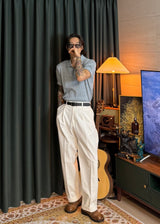One-Tuck Semi-Banded Cotton Pants 3COLOR
