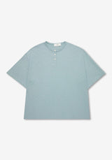 [SEMADE] Short Slub Henley Neck Over Sleeve 슬럽 헨리넥 티셔츠 (반팔)