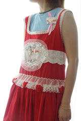 Red rose vest skirt