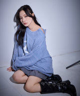 UNISEX ショルダージップシャギーニット