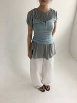 Epo Sheer Button Sleeveless (6color)