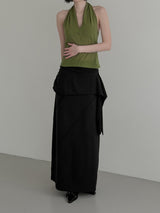 Blin Mesh Cowl Halter Top