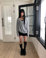 ハイブボタンリネンスウェットシャツ