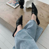 STILETTO SHIRRING MULE SLIPPER (2COLORS!)
