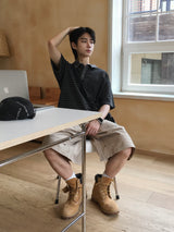 Tod pigment stripe collar short sleeve 4C