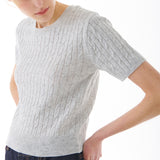 ケーブルハーフニット LIGHT GRAY