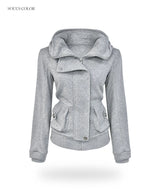 Silver Melange High-Neck Jacket 