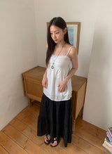 Yura Lace Smoke Back Shirring Sleeveless Bustier