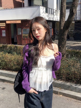 Chiffon Layered Frill Sleeveless Blouse (2color)