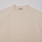 CASHMERE BLENDED CABLE KNIT WHITE