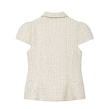 Lurex Tweed Puff Blouse