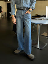 ASCLO Classic Slab Semi Flare Denim Pants (2color)