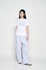 25SS ストライプセットアップルーズフィットパンツ ブルー