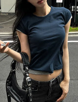 Cap Sleeve Contour U-Neck Slim Top