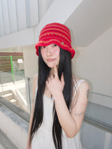 Stripe Cotton beanie-Red
