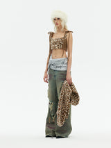 Emoha Y2k The must-have leopard print fur scarf for the popular hot girls in Shibuya