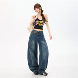 Vintage Curved Wide Denim – Relaxed High Waist Tencel Blend Jeans