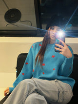 [SALE] blue flower knitwear