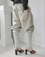 26SS★ KNITTED LEG WARMER COTTON SARROUEL PANTS