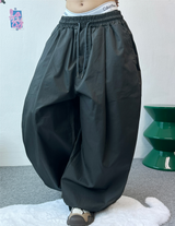 Y-D オーバーバルーンコットンパンツ🩶🖤💚 - 3 カラーズ