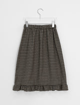 Kalmo Frill Check Banding Midi Skirt