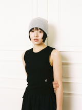 Twister Star Stripe Short Beanie - Grey/White